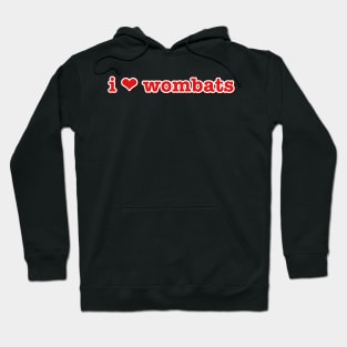 I Love Wombats Heart Hoodie